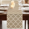 thumbnail image 3 of Table Runners 90 Inches Long Dress Scarves, Khaki Moroccan Farmhouse Coffee/Dining/Kitchen Table Runner for Living Room, Boho Retro Country Abstract Geometric Grid 13x90 Inch, 3 of 9
