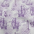 thumbnail image 1 of oneOone Viscose Chiffon Purple Fabric Nautical Prints Sewing Craft Projects Fabric Prints By Yard 42 Inch Wide, 1 of 3