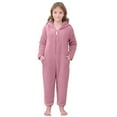 thumbnail image 3 of SwiftWear Family Christmas Matching Pajama Set Soft Flannel Warm Onesie with Cat Ears Hood, Holiday Loungewear for Adults Couples (Pink), 3 of 5