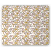 Garden Art Mouse Pad, Royal Spring Lilies Flourishing Garden Plants Nature Coming Alive Theme Pattern, Rectangle Non-Slip Rubber Mousepad, Multicolor, by Ambesonne