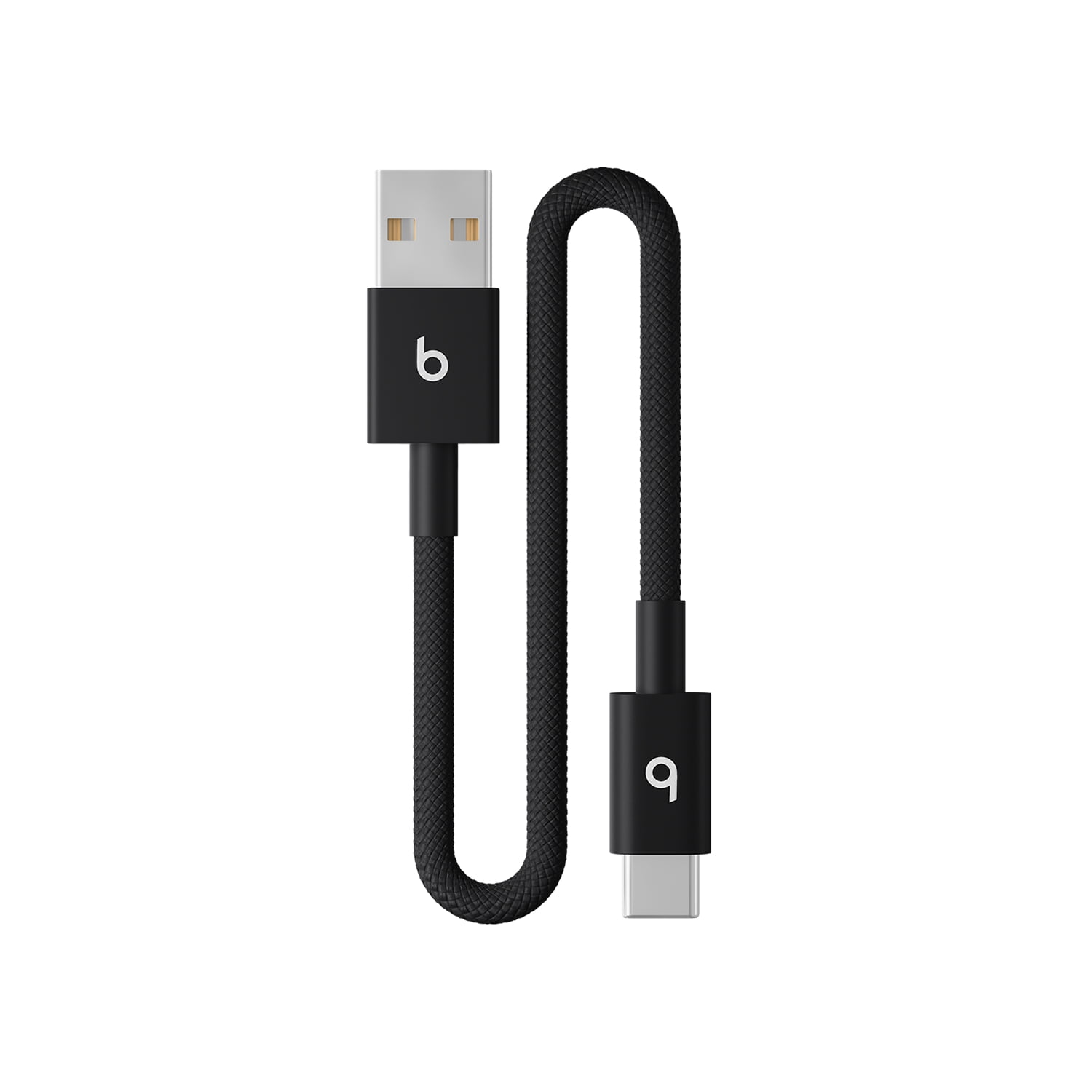 (3 pack) Beats USB-A to USB-C Woven Short Cable (20 cm) - Bolt Black