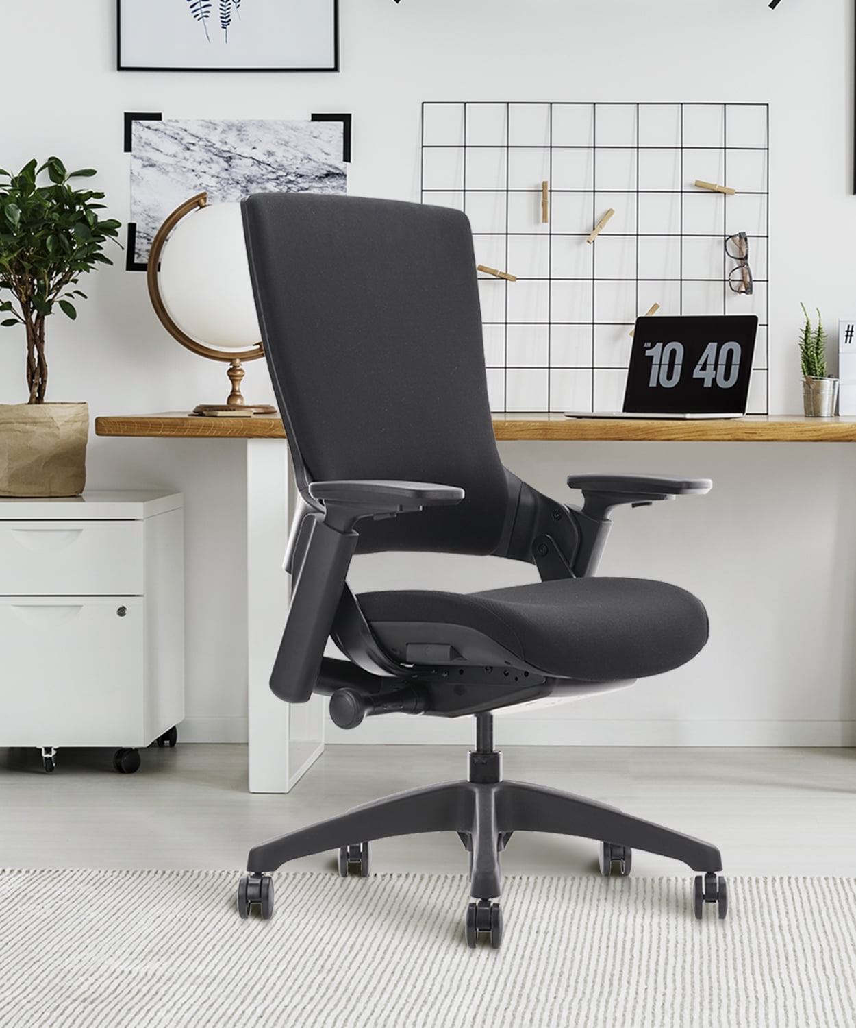 CLATINA Ergonomic Executive Chair Adjustable Height 3D Arm Rest Lumbar Support BIFMA Certified Black Walmart