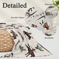 thumbnail image 2 of Western Cowboys Pillow Covers, Linen Long Throw Pillow Case, Beige Vintage Country Cactus Holiday Pillow Protector Decorative Cushion Cover for Living Room/Bedroom 16" x 24", 2 of 8