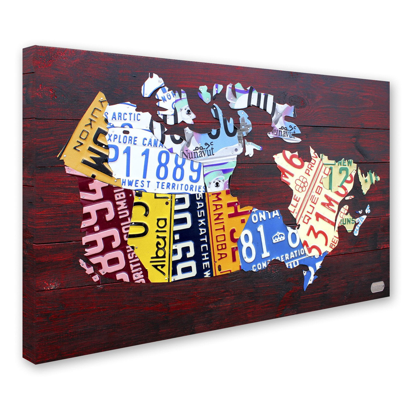 Trademark Fine Art 'Canada License Plate Map' Canvas Art by Design Turnpike