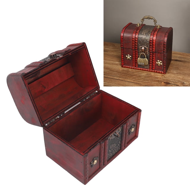 Caja de almacenamiento de joyería ANGGREK vintage Cofre del Tesoro Con asa Decorativa