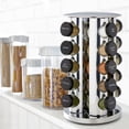 thumbnail image 5 of 20 Jar Revolving Countertop Spice Rack With Spices Included  Free Refills For 5 Years Polished Stainless Steel Black Caps 30020, 5 of 8