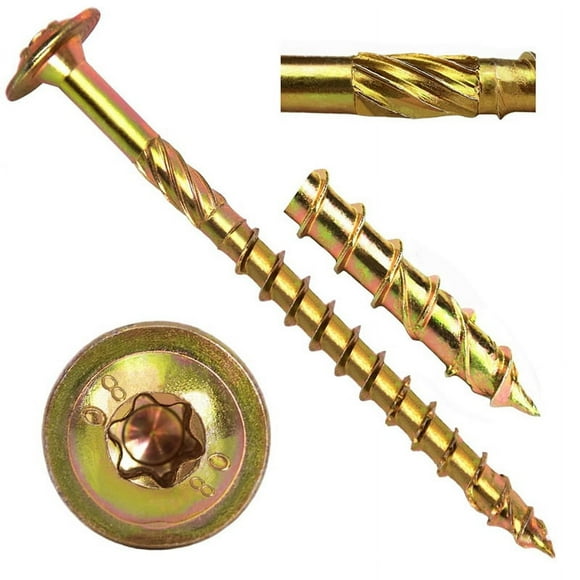 1/4 x 3-1/4In Wood Screws Structural Delay Screws Torx T30 Drive Zinc Structural Delay Screws-Modified Truss Washer Head