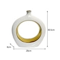 thumbnail image 3 of Ceramic Vase Flower Vase Collectible Floral Arrangement Light Luxury Home Decor for Fireplace Kitchen Entry Dorm Dining Room Round, 3 of 8