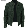 thumbnail image 5 of 2024 Leather Motorcycle Jacket Men Slim Short-Coat Collar PU Jackets Autumn Winter Windproof Leather Coat Blazer Men Blazers 5XL, 5 of 7