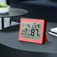 thumbnail image 2 of Thermometer with Digital Atomic Clock, Large Display with Adjustable Backlight, Inside Outside Temperature Humidity Monitor, Home Weather Thermometer(Pink), 2 of 8