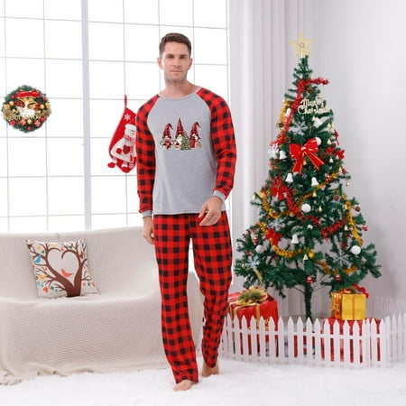 

Daqian Family Matching Pajamas Parent-child Warm Christmas Set Printed Home Wear Pajamas Two-piece Dad Set Family Christmas Pajamas Clearance Red L(L)