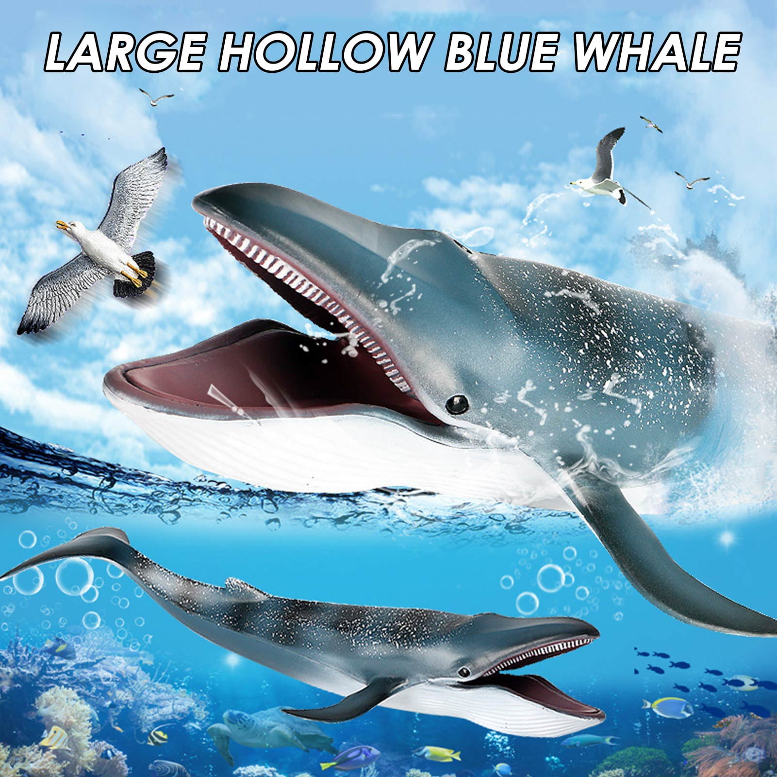 Floz Humpback whale 11 inches movable jaw Sea animal marine life figure model