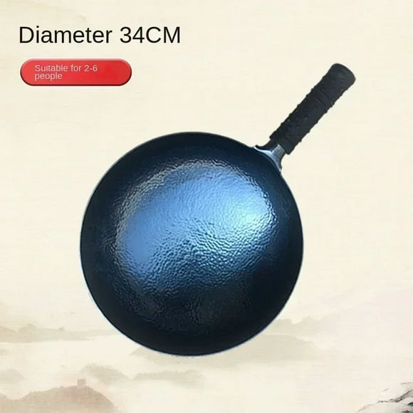 High Quality Non-stick Pan Handmade Iron Pan Uncoated Wok Health Gas Stove Induction Cooker General Zhangqiu Iron Wok 36CM