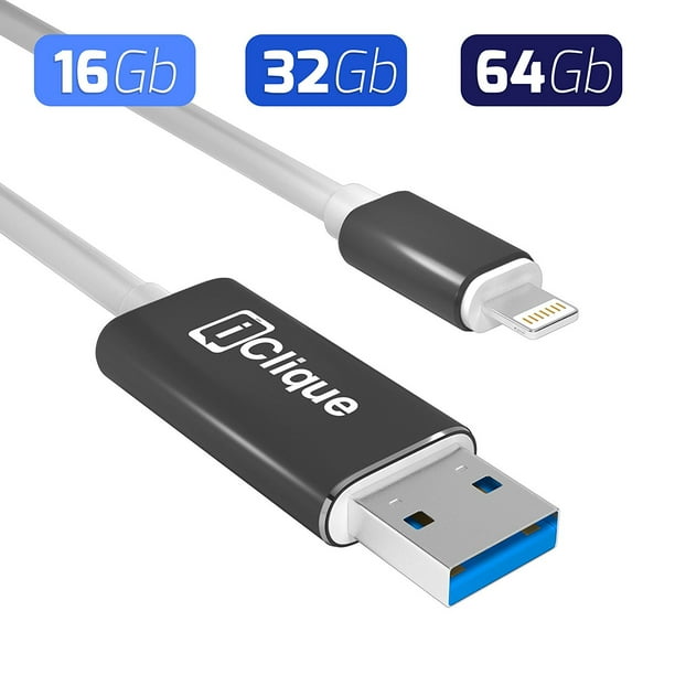 Iphone Lightning Flash Drive 16 32 64gb Mfi Certified Usb 3 0 3 In 1 Charging Cable Flash Drive External Udisk Touch Id Encryption For Apple Products Storage For Ipad Iphone Mac Walmart Com Walmart Com