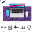 thumbnail image 5 of Long Mouse Pads for Desk,Purple Halloween Black Bats Desk Mats on Top Of Desks, Desk Mouse Pad Extra Large with 3mm Non-Slip Base and Stitched Edge for Gaming,Office,Work,Home 31.5x15.7in, 5 of 5
