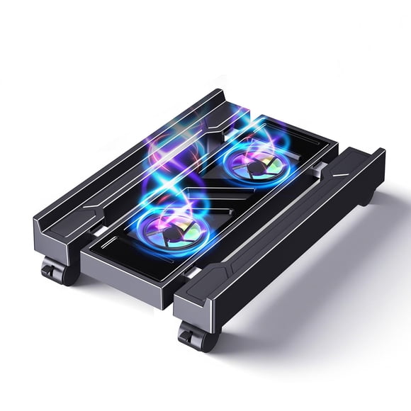 Soporte Ajustable para Torre de Computadora Hovadova con Ventilador y Luz