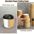 thumbnail image 4 of 100 Set 4oz Disposable Espresso Cups with Lids Ripple Corrugated Paper Disposable Coffee Insulated Hot Ripple Cups for hot Chocolate, Tea, and Cocoa Drinks(Kraft Paper Color), 4 of 12