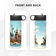 thumbnail image 3 of Sikiie Iconic Global Landmarks Print 18OZ Insulated Straw Cup, Portable Leak-proof Sports Water Bottle, Stainless Steel Water Cup Suitable for Home and Outdoor, 3 of 8