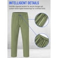 thumbnail image 4 of Xibflo Men's Elastic Waist Hiking Pants Water Resistant Quick-Dry Lightweight Outdoor Sweatpants with Zipper Pockets, 4 of 7