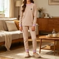 thumbnail image 5 of Spazoro Kids Girls Boys 2PC Outfit Sets, Loungewear Long Sleeves Soft & Comfy Solid Color Casual Shirt and Jogger Pants Sets for Fall Winter Pink Size 10-11, 5 of 8