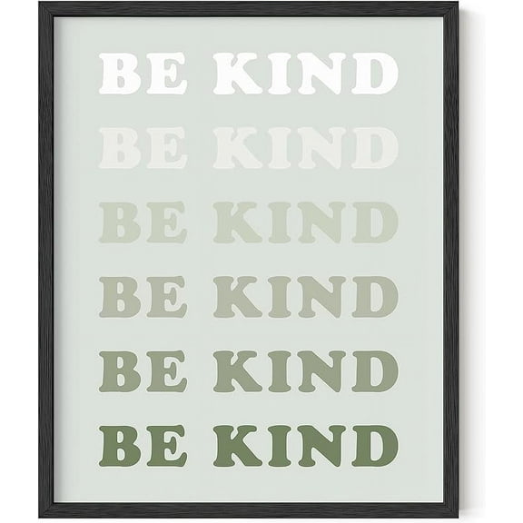 HAUS AND HUES Positive Quotes Wall Decor - Be Kind Poster Quotes Wall Art, Kindness Quote Affirmation Wall Decor, Cute Quote Posters for Teen, Cute Posters Encouragement (16" x 20" Framed Black)