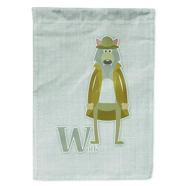 Carolines Treasures BB5748GF Alphabet W for Wolf Flag Garden Size  Small multicolor