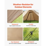 KFFKFF Portable 4-Person Hot Tent with Stove Jack, Durable Shelter for All-Season Camping, Lightweight Tipi Design for Hiking, Fishing, Backpacking, Medium Size