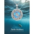 thumbnail image 5 of CACA LADY Sea Turtle Necklaces for Women 925 Sterling Silver Turtle with Celtic Knot Pendant Blue Opal Necklace, 5 of 5
