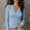 A1 Light Blue, variant on GILIGEGE Women Wrap V Neck Long Sleeve T Shirt,Soft Stretchy Ruched Fitted Blouse,Casual Solid Color Surplice Front Slim Fit Tops,Crisscross Waist,2026 Fall Fashion Going Out Outfits Light Blue S