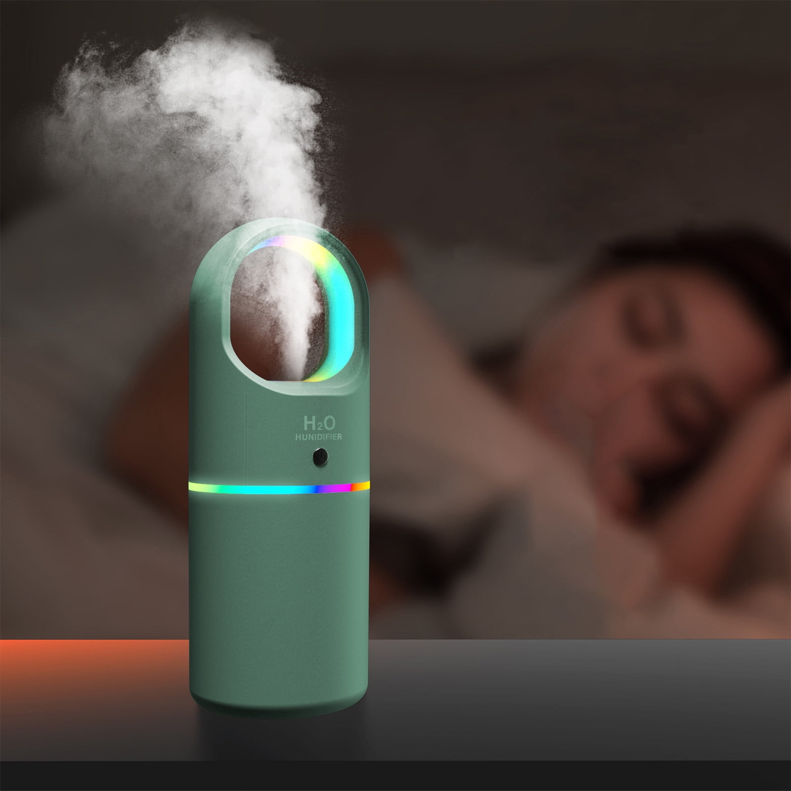 CVLNCYCLING USB Humidifier with Colorful Ambient Lighting, Quiet Cool Mist Ultrasonic Humidifier, Easy Clean Top-Fill for Bedroom Office Plants