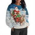 thumbnail image 3 of Women's Sweatshirts Merry Christmas Fleece Crewneck Sweaters Fashion Christmas Printed Long Sleeve Blouses Casual Loose Shirts Xmas Holiday Pullover Tops, 3 of 9
