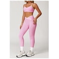 thumbnail image 4 of PISONIC Womens Workout Set Two Piece Spaghetti Straps Cross Back Sports Bra Matching High Waist Leggings Gym Work Out Outfits, 4 of 10