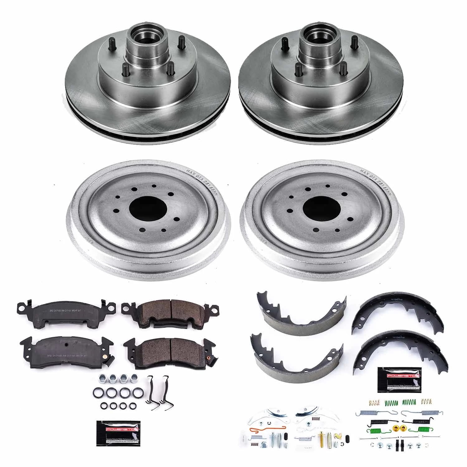 Power Stop Front and Rear Stock Replacement Drum and Shoe Kit KOE15028DK