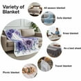 thumbnail image 6 of Throw Blanket for Couch Purple Rose Soft Fleece Flannel Blankets Cozy Lightweight Blanket for Home Sofa Living Room Watercolor Wreath Bed Throws 40" x 50", 6 of 9