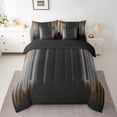thumbnail image 2 of jejeloiu Abstract Geometric Line 7-Piece Twin Bedding Sets,Black Gray Bedding Comforter Set For Men Women Reversible, 2 of 8