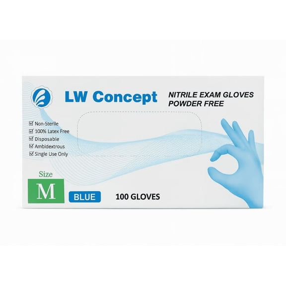 100pcs Latex Free Disposable Gloves - Blue Vinyl Gloves for Food Safe Handling, Cleaning & Household Tasks, Powder Free