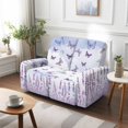 thumbnail image 2 of Jiueut Butterfly Lavender Print Recliner Loveseat Slipcover, 6 Pieces Breathable Furniture Protector Stretch Reclining Chair Covers with Storage Pocket, 2 of 7