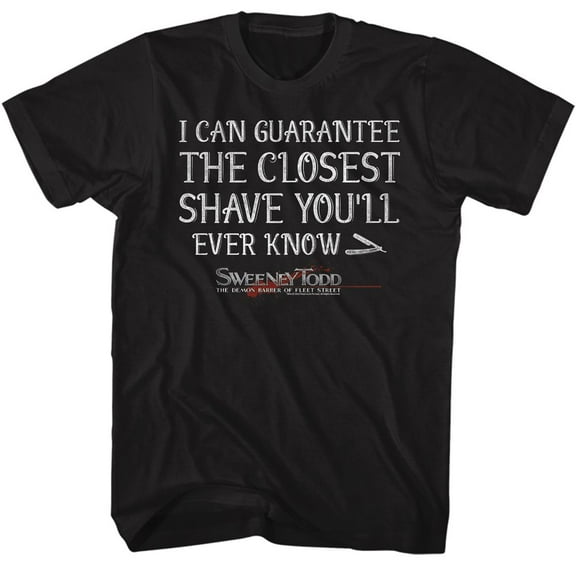 Sweeney Todd Closest Shave Black Adult T-Shirt 2Xlt