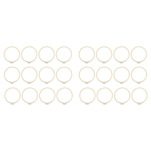 24 Pieces 7 Inch Wooden Embroidery Hoops Bulk Bamboo Circle Hoop Round Ring for Art Craft Handy Sewing