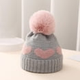 thumbnail image 2 of SGFCWSX Boys Girls Winter Beanie Hat Baby Knit Fleece Lined Outdoor Windproof Caps Gray Size 0-12 Months, 2 of 3