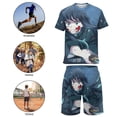 thumbnail image 5 of Demon Slayer Muichiro Tokito Boys Girls Short Sleeve Mesh T-Shirt And Shorts Outfit Set Summer Clothes Set for Kids, 5 of 8