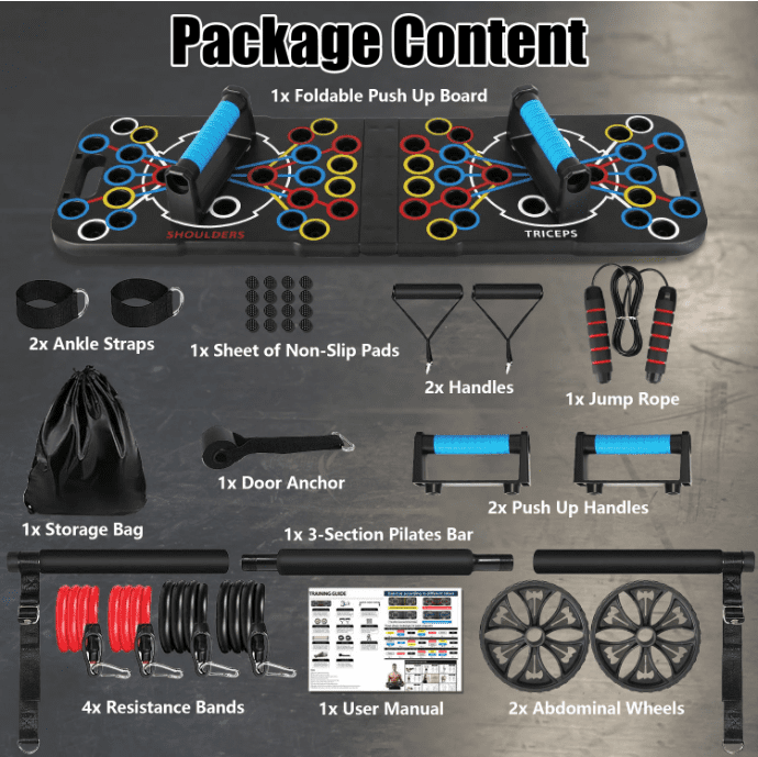 Foldable Multi-Function Push-Up Board Portable Bodyweight Training Equipment For Arms Abs Chest Back Triceps Home Gym