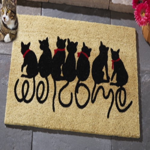 tksherlock Cute Kitty Cats Feline Outdoor Coir Bristles Porch