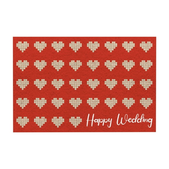 Tapis de Mariage Anniversaire Saint-Valentin pour Couples Non-Lavable Tapis de Sol Intérieur et Extérieur 40x60cm