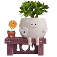thumbnail image 3 of Sit Sill Long Silla Succulenta Succulent Flower Plantador Smile Plantera Maceta para Macetas Plantas Exteriores, 3 of 9