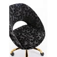 thumbnail image 3 of Velvet Office Chair, Swivel Office Chair with Wheels, Home Office Leisure Chair, Black, 3 of 8