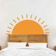 thumbnail image 1 of Pegatinas de pared de medio sol, decoración del hogar, amanecer amarillo, para habitación infantil, guardería, YT5993 (amarillo, mediano, 80 x 40 cm), 1 of 5