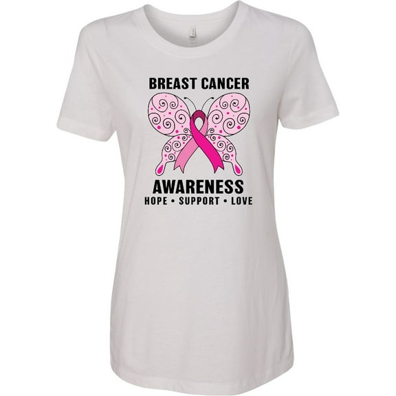 Inktastic Breast Cancer Awareness Hope Support and Love Women's T-Shirt