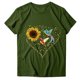 thumbnail image 3 of Puntoco Mujeres Casual Carta Impresión Mangas Cortas O-Cuello Camiseta Suelta Blusa tops Puntoco Puntoco-3562, 3 of 5