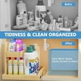 thumbnail image 2 of LOVMOR Soft Close Under Sink Organizer 22½” W x 21” D, Pull Out Cabinet Organizer with U Bracket, 2 Tier Slide Out Shelf for Kitchen Bathroom Sink(Left), 2 of 7